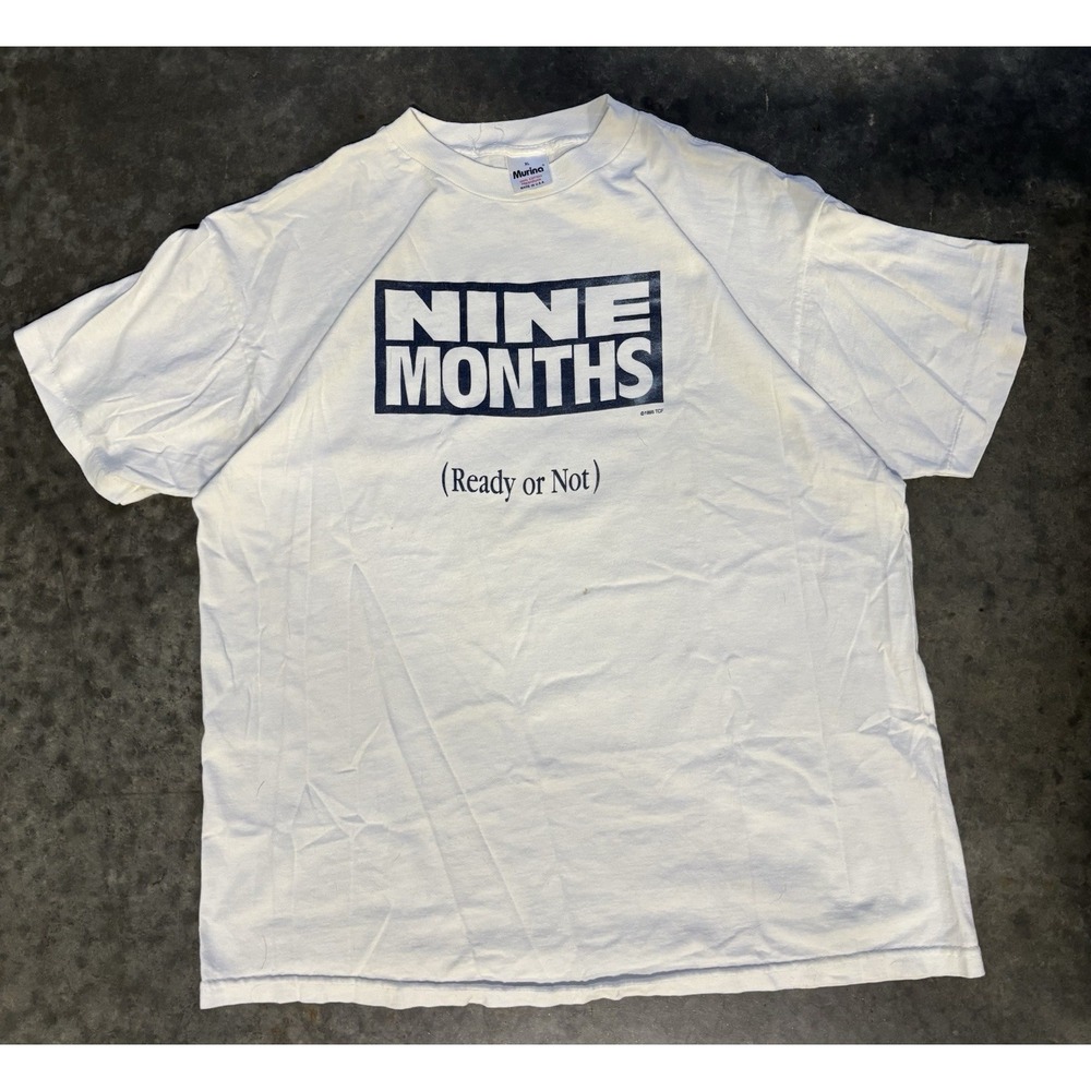 Vintage 90s 1995 Nine Months Hugh Grant Movie Promo T Shirt Ready Or Not Size XL